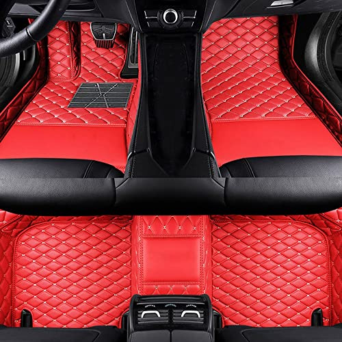 Jialuode Tapis de Sol Voiture Personnalisé pour 99% Voitures, Cuir résistant à l'eau et antidérapant Tous Les Temps, Protection complète du Texte et des Images personnalisés(Rouge)