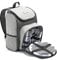 VonShef Picnic Backpack, 4 Person Grey Picnic Hamper with Dining & Cutlery Set & Cooler Compartment, Lightweight Water Resistant Cool Bag, Insulated Camping Accessories