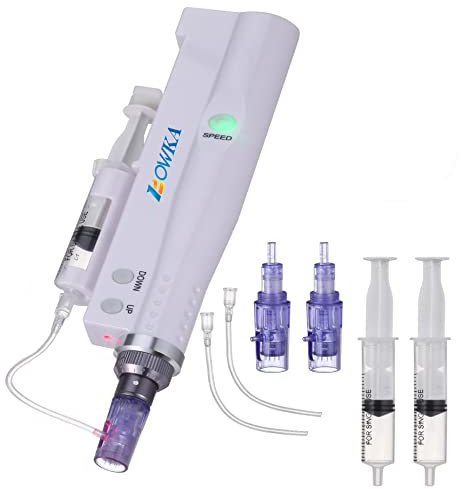 BOWKA Elektrischer Derma Pen Microneedling Pen kabellos wiederaufladbare inkl. 2 Sets Zubehör verstellbar von 0,25 mm bis 2,0 mm (CC-DMR-PEN)