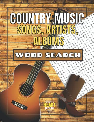 Country Music - Songs, Artists, Albums. Word Search: Word Find Puzzle Book for Adults