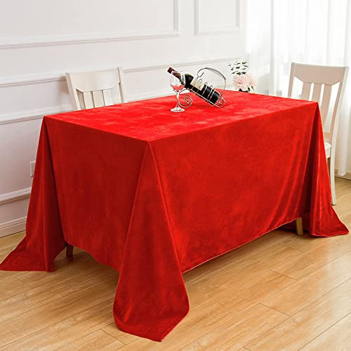 JIALIANG Tischdecke aus Samt - Tischläufer Fringe Tischläufer Einfache und Elegante Heimtextilien für Den Innen- und Außenbereich,rot,180x280cm