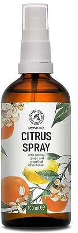 Spray Profumato per Ambiente Agrumi 100ml - Oli Essenziali di Limone e Pompelmo - Aromatica Stanza e Lino - Deodorante e Vaporizzatore per Ambienti