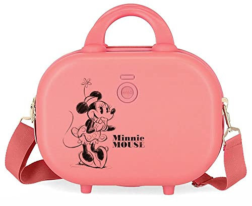 Disney Minnie Happiness Anpassbarer Kulturbeutel mit rosa Schultergurt 29 x 21 x 15 cm starres ABS 9,14 l 2,52 kg