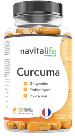 Curcuma Zenzero Pepe Nero + Probiotici | Curcuma 1360 mg – 120 Capsule per 4 Mesi | Alta Concentrazione Curcumina 95% ad Alta Biodisponibilità | Supporto Naturale per Dolori Muscolari e Infiammazione