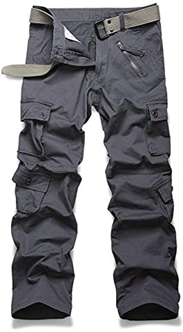 Ycfish Damen Hosen Cargo Hose Multi Taschen Wanderhose Workwear Reißverschluss Armee Militär Outdoorhose Relaxed-Fit Trekkinghose Cargohose Grey 8-Tag 38