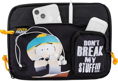 Blue Sky Studios South Park Tech Pouch, Travel Bag Organiser with Pockets | Officially Licensed South Park Merchandise, 5 x 17.7 cm, 2 External & 2 Internal Pockets, Fits Cables, Earbuds, Chargers
