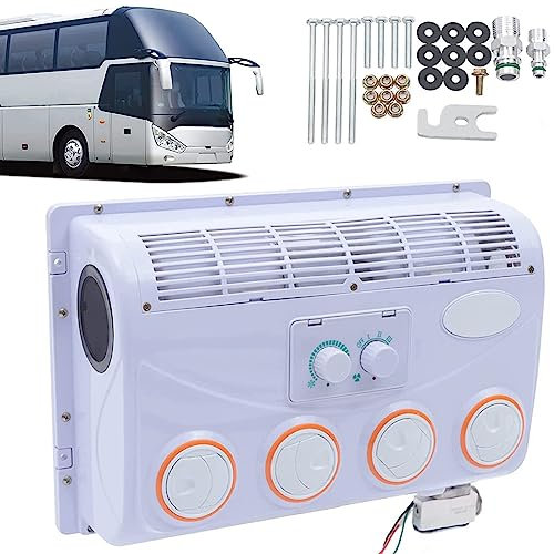ELOMAS 12V/24V RV Aire Acondicionado,ABS Plástico Aire Acondicionado Conjunto Evaporador,Rendimiento Estable,Alto Flujo de Aire,para Coche,Caravana,Camión,12V