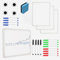 Belle Vous (4er Pack) Mini Whiteboard 30,5 x 23 cm - Doppelseitig, Magnetisch mit 4 Magneten, 16 Markern & 1 Radiergummi - Tragbare, Trocken abwischbare Tafeln für Schüler, Zuhause & Büro