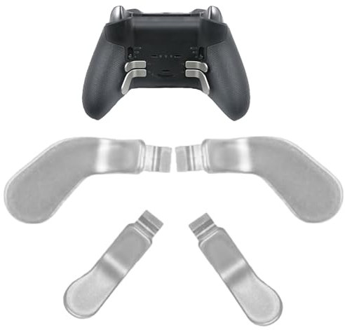CaoXiong Confezione da 4 palette per controller Elite Series 2 per controller Xbox Elite 2, in metallo Elite 2, per controller Xbox One Elite serie 2, pulsanti posteriori (argento)