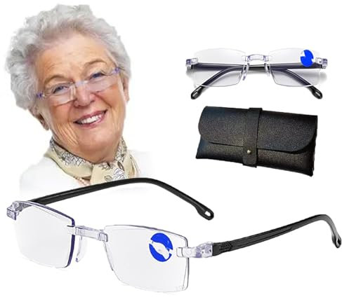 Autozoom-Lesebrille, klare Fokus-Brille mit automatischer Anpassung für Damen und Herren, deutsche multifokale rahmenlose Anti-Blaulicht-Lesebrille mit klarer Sicht (1PCS)