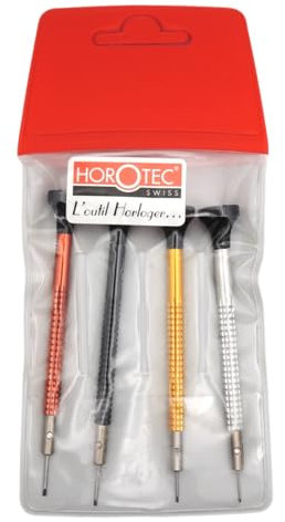 KD89 Assortiment de Tournevis de précision d'horloger en Aluminium et mèches en Acier Inoxydable - Swiss Made - Horotec MSA01.020 (01.020-F)