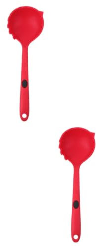 Garneck 2 Pièces Cuillère à Nouilles Louche Passoire à Pâtes Passoire à Spaghetti Trou De Cuillère à Pâtes Serveur à s En Métal Acier Inoxydable Gel De Silice Pelle à Rouge
