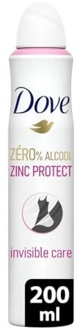 DOVE Deodorant für Damen, Zinc Protect – Spray, 0% Alkohol – Invisible Care – 72 Stunden Geruchsschutz – 200 ml