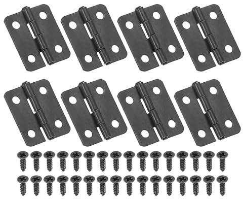 PATIKIL 8 Stück Mini Scharniere Klappbar 270 Grad, 18x13mm Eisen Scharnier Steckverbinder mit Schrauben, Kleine Klappscharniere Schwarz Türscharniere für Schrank Holzkisten Schubladen