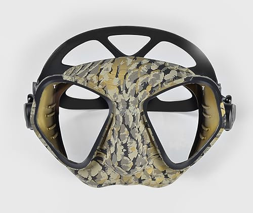 C4 Maschera modello Snake Camu Subacquea per Apnea Pesca sub Snorkeling e Immersioni con le bombole Modello Black - Snake Camu - Carbon (SNAKE CAMU)