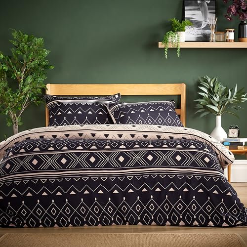 Olivia Rocco Set di biancheria da letto con copripiumino in flanella super morbida, con federe, lussuoso, colorato, con stampa a quadri, reversibile, per un sonno confortevole, per letto matrimoniale,