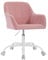 WOLTU Schminktisch Stuhl, Schreibtischstuhl drehbar, Drehstuhl mit Rollen, Bürostuhl ergonomisch, Sessel höhenverstellbar, für Home Office, Schlafzimmer, Büro, Samt, Rosa
