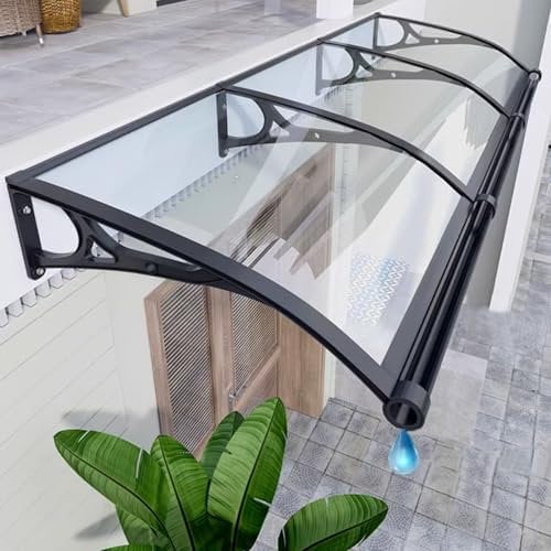 Transparent Door Canopy Awning Shelter,Sink Door Window Awning,Anti-UV Waterproof Garden Patio Canopy,Aluminum Sun Shade Shelter,Roofing Polycarbonate Cover,Outdoor Entry Awning (60x340cm/24x134)