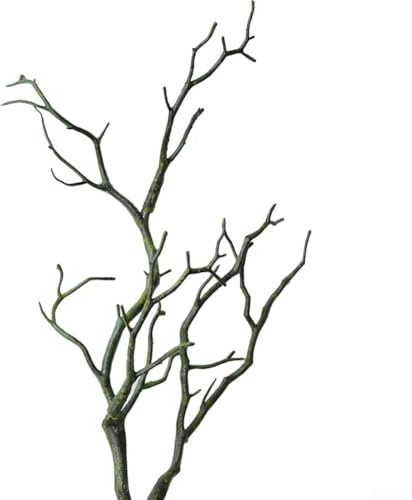 Zilimontt Branches de bois de cerf artificielles séchées durables pour projets de bricolage et décoration d'intérieur - Branches artificielles en forme de faux bois séchées (B008 vert)