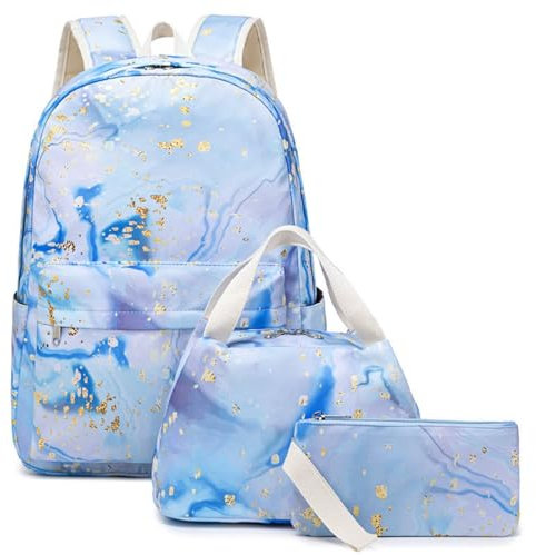 Mens Crossbody Bag Laptop Case 15.6 Inch School Backpack Set With Lunch Kits Bookbag For Teenager Girls 3pcs Gradient SchoolBag For Primary Student Men'S Wallet Ladies Backpacks For (BU3, One Size)