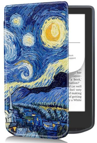 Huanghua Compatible avec la tablette Vivlio Light HD/Light 6, couverture complète ultra fine en cuir avec housse pliable robuste (XK)