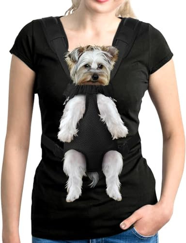 Puppy Sling Pet Dog Carrier Backpack Adjustable Dog Front Carrier, Legs Out Easy-Fit Dog Travel Backpack for Hiking Camping for Small Medium Dogs Cats and Rabbit (Small, 1 Pack)