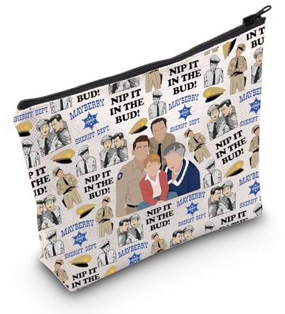 WZMPA Andy TV Show Kosmetiktasche Andy & Barney Fans Geschenk Nip It In The Bud Andy Zipper Travel Bag Mayberry Police Department Gift, Nip It In The Bud, Passform: