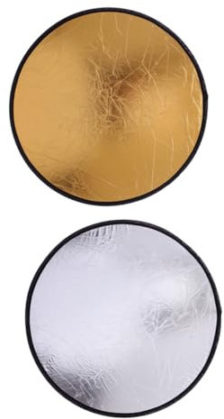 Mikikit 2 Stück Fotolichtreflektoren 30cm 2-in-1 Silber Faltbar Leicht für Makro und Detailaufnahmen im Studio oder Draußen
