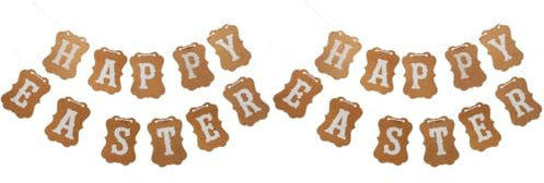 UPKOCH 2 Sätze Ostern-papier-pull-flags Füllstoffe Platte Süße Girlande Party Weihnachtsgirlande Thanksgiving-banner Teller Verpackung Osterfahne Zartes Osterbanner Osterdeko Brown