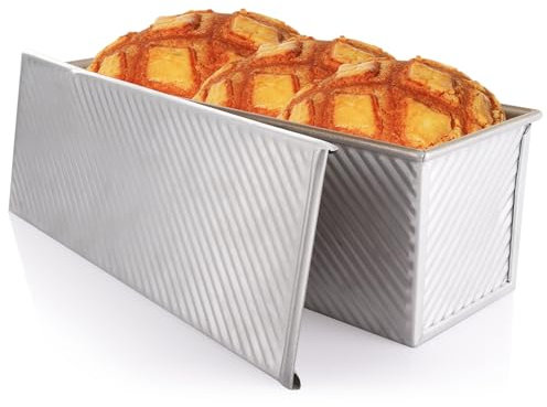 VIDETOL Pullman - Molde grande para pan con tapa, 1200 g, antiadherente, para hornear, aleación de aluminio, molde para pan para horno
