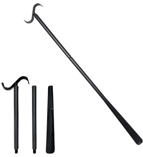 35/88cm Detachable Dressing Stick with Adjustable Shoe Horn and Sock Removal Tool - Extra Long Dressing Aid for Elderly, Seniors to Put On/Take Off Shoes, Socks, Pants (Mobility/Daily Living Assist)