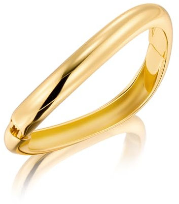 ALEXCRAFT Armband Gold Armreif Damen, 14K Vergoldet 925 Sterling Silber Armreif Unregelmäßiges Armbänder Klobig Chunky Dick Breit Groß Glatter Armkette Gold Armband für Damen Frauen Freundin Mama