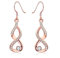 Epinki 18K 750 Rotgold Ohrringe Damen Echt Goldschmuck, Drehung Ohrhänger mit Moissanit, Au750 Rosegold Moissanit Schmuck Damen Ohrringe, Rose Gold