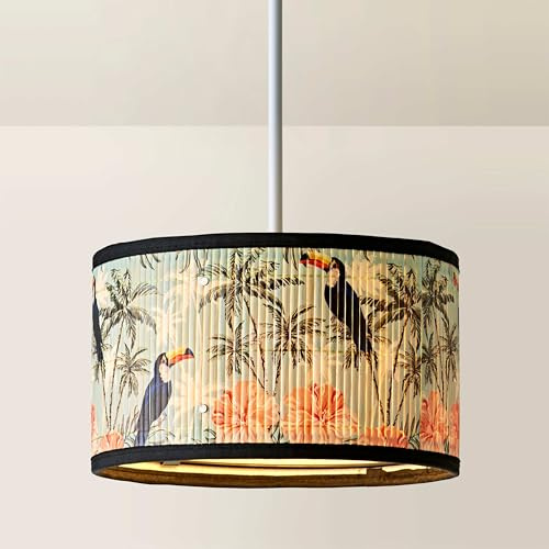 ValueLights | Daintree Small Pastel Jungle Bamboo Drum Ceiling Lamp Shade | Ceiling Lights, Home Décor & Improvement Essential