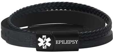 Zircobic Medizinische Alarmarmbänder Herren Geflochtenes PU-Leder Kreuz Design Lasergraviertes Medizinisches ID Wasserdicht Leicht Für Outdoorsport Täglicher Gebrauch Anpassbar