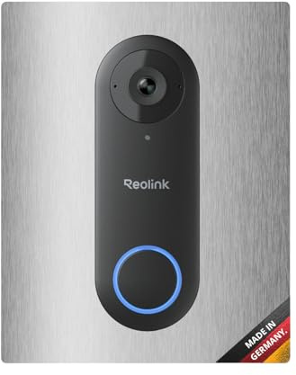 iSecur Edelstahl Blende Reolink Akku Videotürklingel 140x175 mm - az185 | Edelstahl-Klingelschild für Reolink Video Doorbell, verdeckt alte Bohrlöcher, robuste Türstation, wetterfest, passgenau