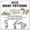Comic-Schilder.de Boxenschild/Stalltafel/Weideschild Bitte Nicht füttern - Comic, Weiß, Alu-Dibond, 300 x 300 mm, Wandmontage, 1 Stück