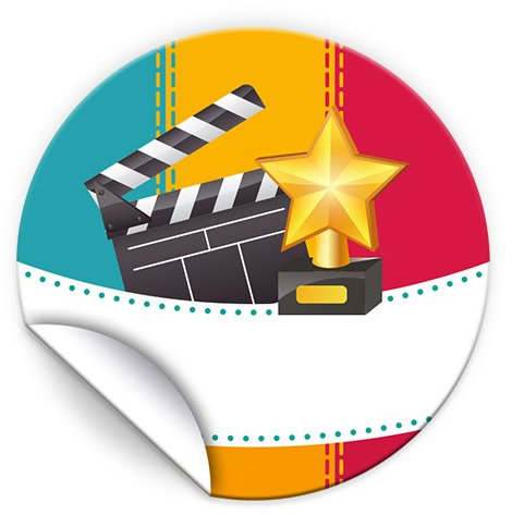 24 Aufkleber Kino für Geschenkverpackung/Sticker für Verpackung von Gastgeschenk Mitgebsel/Kindergeburtstag/Party-Deko