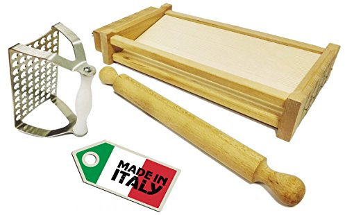 Kit Tre Utensili da Cucina Stampo per polpettine + Chitarra tagliapasta + mattarello Liscio