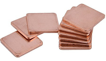 Richer-R 10 x Thermal Pad GPU CPU Kühler, 10 Stücke 20 x 20mm Kupfer Wärmeleitpad Set,Leitfähig Thermal-Pad Kühlkörper Thermische Pad für GPU CPU Laptop PC Computer(1mm)