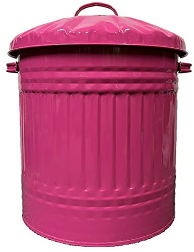 Parasene 45L PINK METAL MIDI BIN RUBBISH WASTE PAPER BATHROOM COLOUR DUSTBIN TRASH CAN MADE IN UK