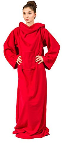 Froster Decke Morgenmantel, tragbare Decke mit Ärmeln, für Erwachsene, weich und warm (rot)