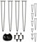 Relaxdays Hairpin Legs, 4er Set, 2 Streben, Metall, Haarnadel Tischbein für Hocker, Tisch & Schrank, 86 cm hoch, schwarz
