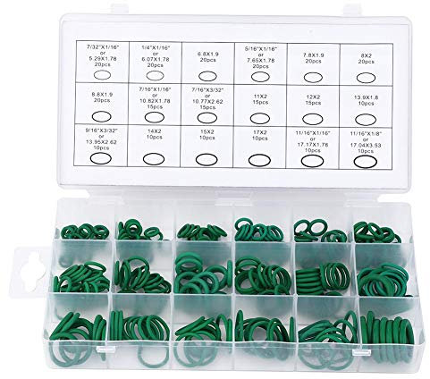 Junta tórica, 270 piezas Junta tórica Sellado resistente a altas temperaturas Kit de surtido de anillos de goma Buna-N