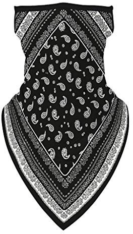 Rosennie Herren Damen Multifunktionstuch Schlauchtuch Bandana Mundschutz Halstuch Paisley Kopftuch Bandanas Motorrad Ski Mundschutz Halstuch Schlauchschal mit Ohrhaken Face Shield
