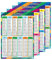 Wisdompro Mathematik Lernposter A2 4 Stück für Addition Subtraktion Multiplikation Division, und 4 Stück Mathe Sticker, Poster Klassenzimmer Klassenzimmer-Dekoration