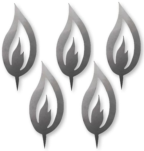 Rostikal 5er Metall Deko Set Flammen 26 cm Bastelset Erwachsende Herbstdeko Basteln Weihnachten