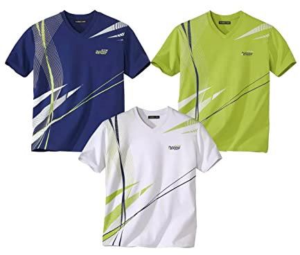 ATLAS FOR MEN - Pack de 3 Camisetas Hombre Manga Corta - T Shirt Básico Verano - Ropa Hombre Casual - Disponibles en Tallas Grandes de la M hasta 5XL