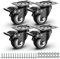 HOLKIE Castor Wheels 50mm Swivel Heavy Duty Castor Wheels for Furniture with Safety Brake Total Capacity 250KG (pack of 4)