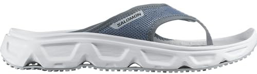 Salomon Reelax Break 6.0 Men's Recovery Flip Flops, Cushioned Stride, Seamless Foothold, and Lightweight, Blue Ashes, 11